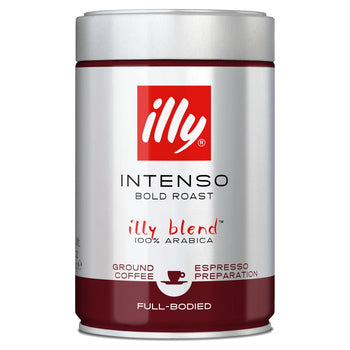 Illy Espresso Caffe Macinato dunkler Bodengebratener Kaffee 250g