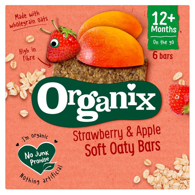 Organix Strawberry Oaty Snack Bars 6 x 30g