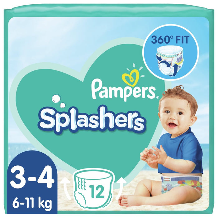 Pampers Splashers Swim Nappies Tamaño 3-4 (6-11 kg) 12 por paquete