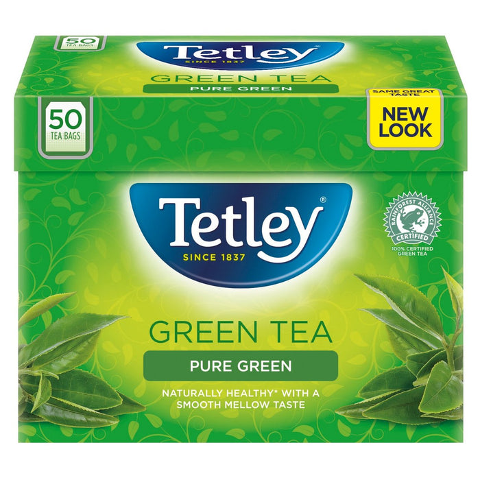 Sacs de thé vert Tetley Pure 50 par paquet