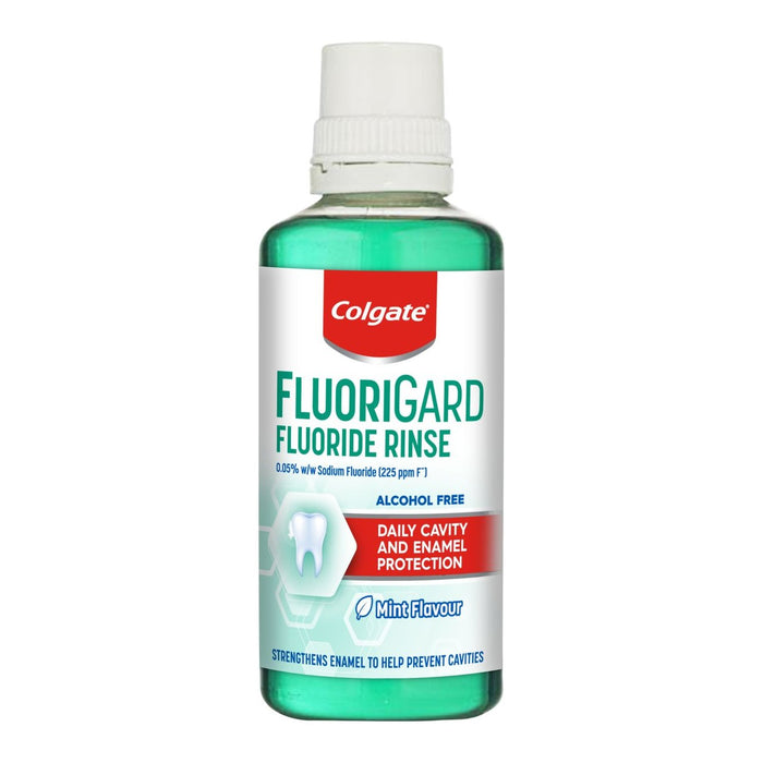 Enjuague de flúor de fluorigard de Colgate (sin alcohol) enjuague bucal 400ml