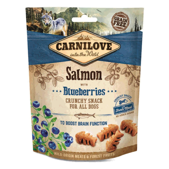 Saumon Carnilove avec des bleuets Crunchy Dog Treats 200g