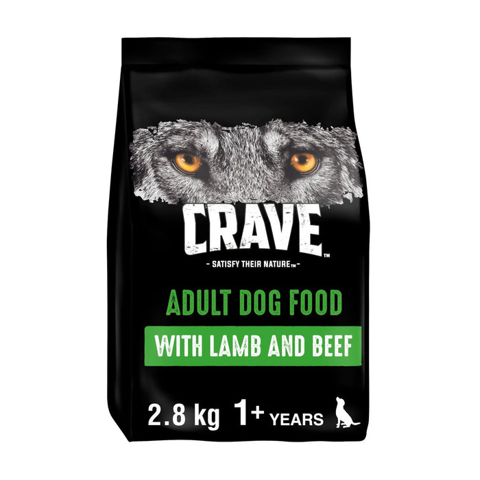 Amourage à grain naturel adulte complet complet de chiens secs Agneau et bœuf 2,8 kg