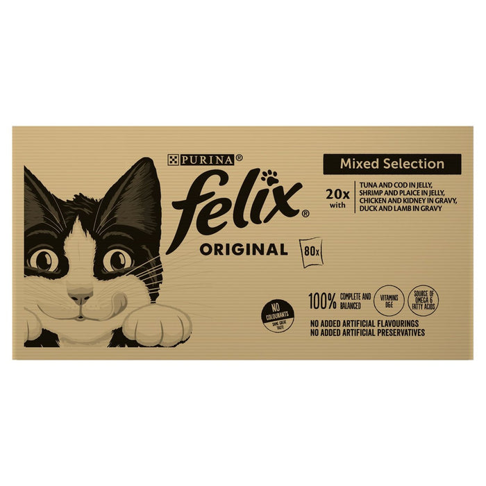 Felix Adult Cat Food Variety Socches 80 x 100g