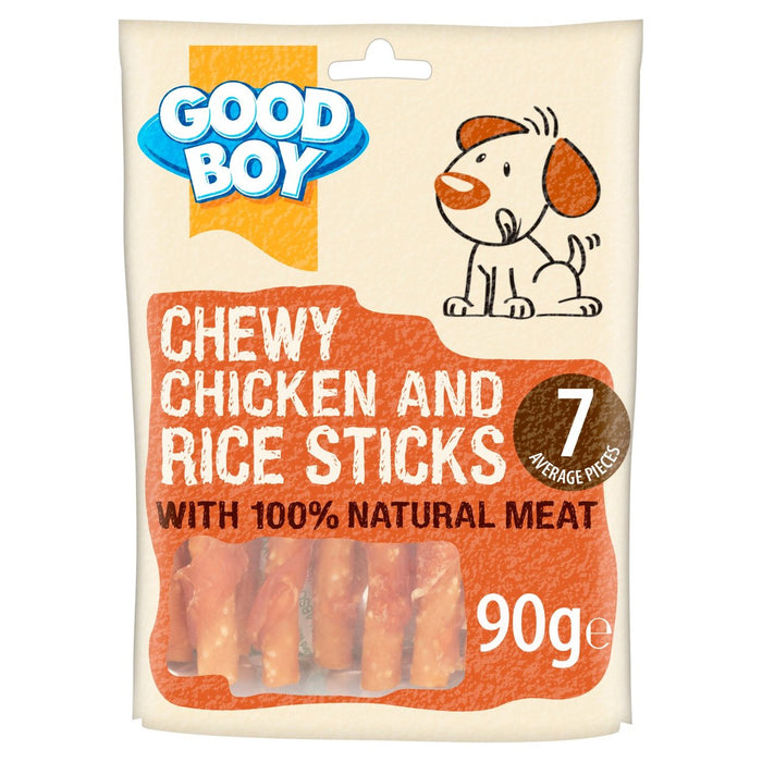 Buen chico pollo y palo de arroz masticación para perros 90G