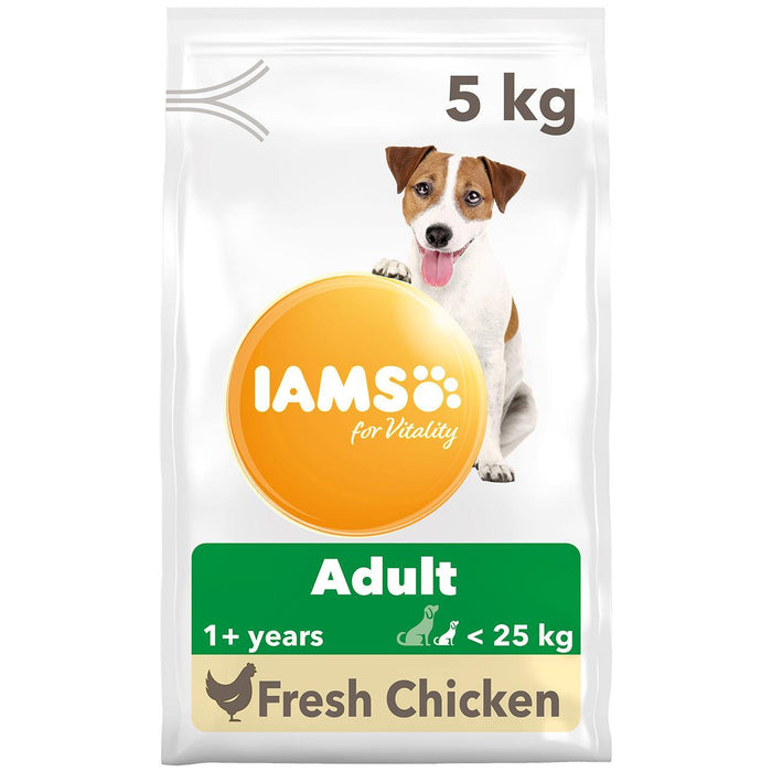 IAMs für Vitalität Erwachsener Hundefutter klein/mittlere Rasse mit frischem Hühnchen 5 kg