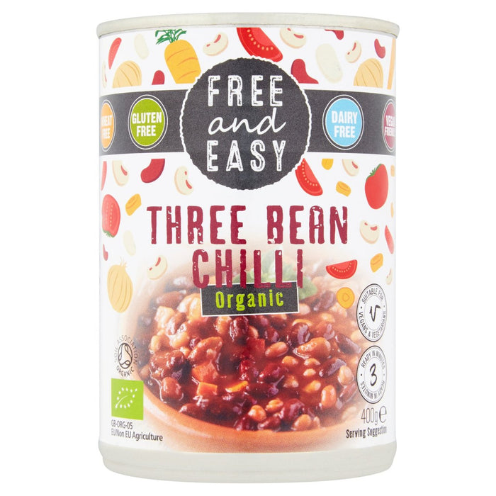 Free &amp; Easy Organic Three Bean Chilli 400g 