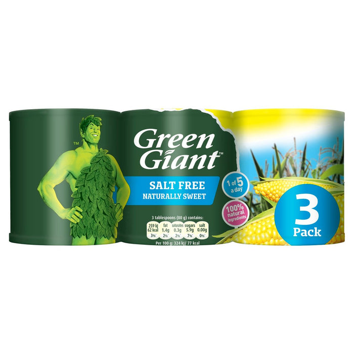Green Giant Salt Free Sweet Corn 3 x 198G