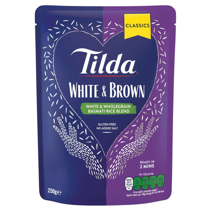 Tilda Mikrowelle weiß und brauner Basmati -Reis 250g