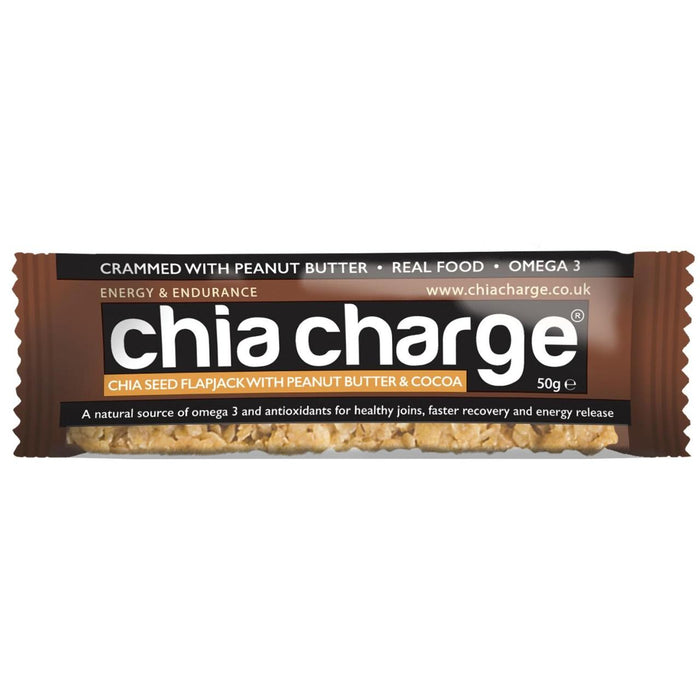 Chia Charge Butter d'arachide et cacao Chia Seed Flapjack 50g
